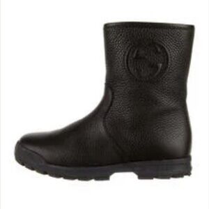 Gucci Kids Black Leather Boots